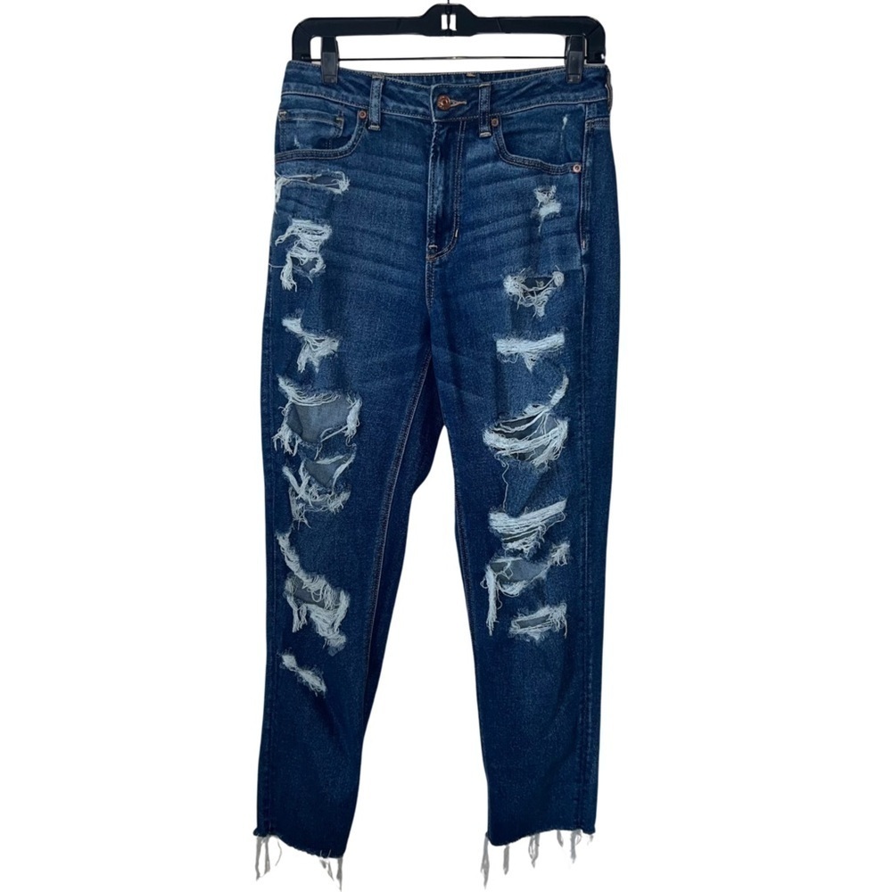American Eagle Jeans Distressed Ripped High Waisted Size 8